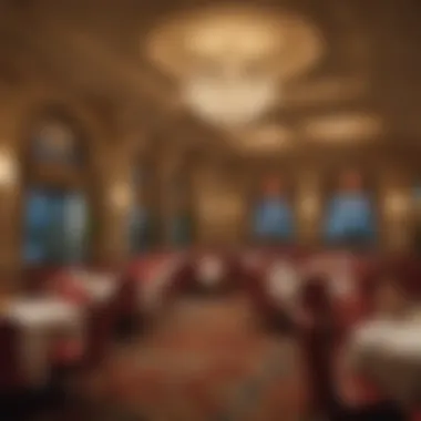 Elegant dining setting within the casino buffet