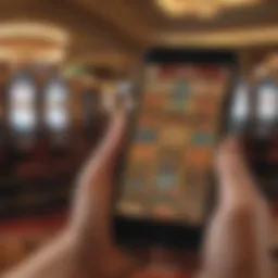 User navigating the Caesars Slots app interface