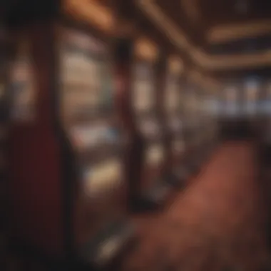 An overview shot of a bustling casino floor filled with penny machines