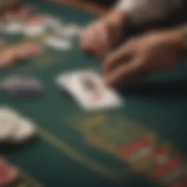 A close-up of a player using a Mohegan Sun Pocono coupon at a gaming table