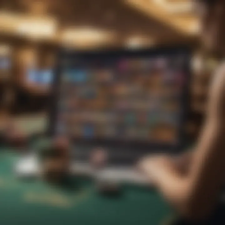 A diverse selection of online casino games displayed on a computer and mobile devices, emphasizing accessibility.