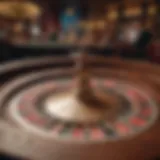 A vintage-style roulette wheel symbolizing Russian Roulette in a casino setting.