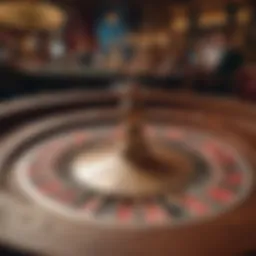 A vintage-style roulette wheel symbolizing Russian Roulette in a casino setting.