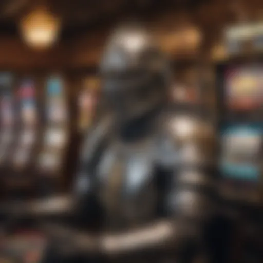 An immersive view of a knight-themed slot machine