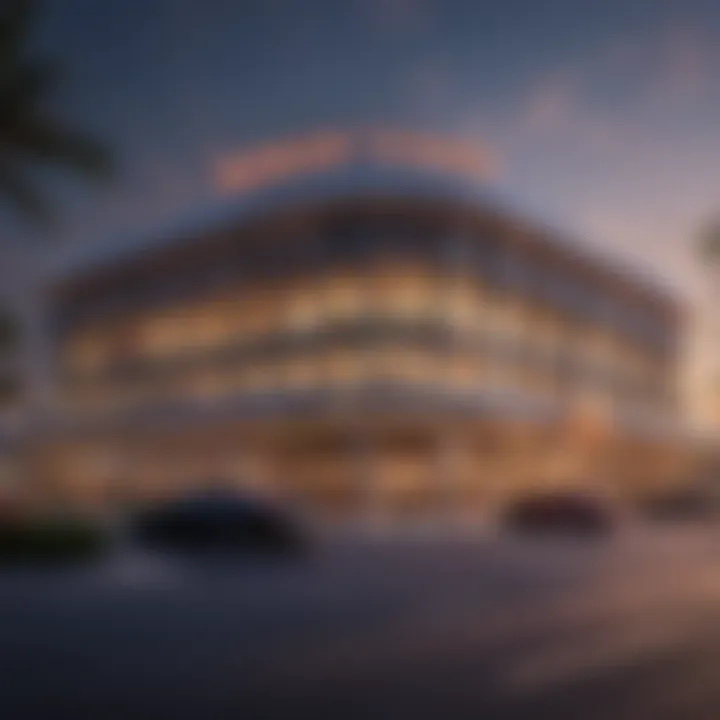 An exterior shot of a modern casino in Phu Quoc at night