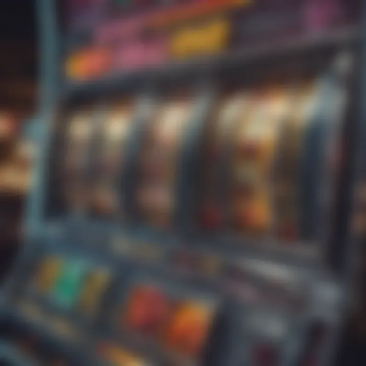 Close-up of a sparkling slot machine with vibrant colors and symbols