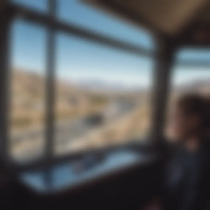 Passenger enjoying a scenic view from the Graton Casino shuttle bus.