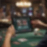 User engaging with a poker application on a tablet