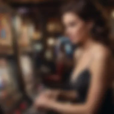 Close-up of a player engaged with a slot machine