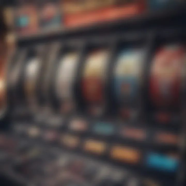 Close-up view of a modern slot machine interface showcasing digital symbols.