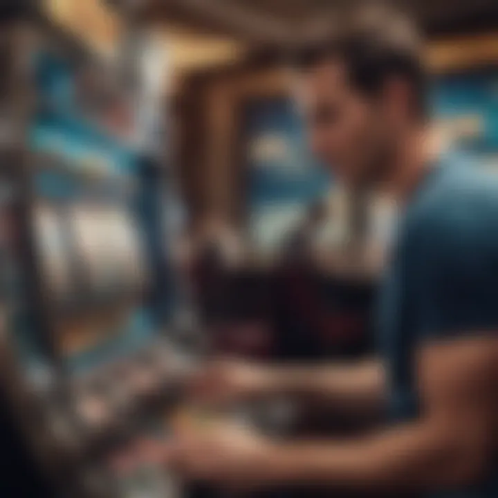 Illustration of a player engaging with the Under the Sea slot machine