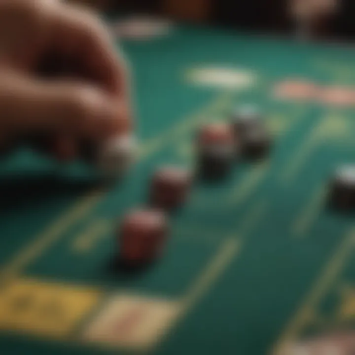 In-depth view of different betting options available at a craps table