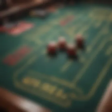 Close-up of dice and chips on a craps table representing stakes and strategies