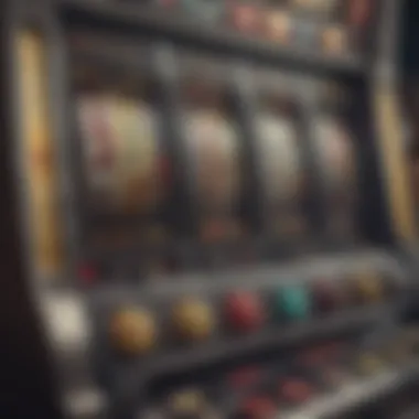 A detailed view of a modern slot machine interface showcasing various features and buttons.